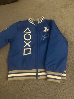 Sony Blue PlayStation Kids Bomber Jacket with White Logo